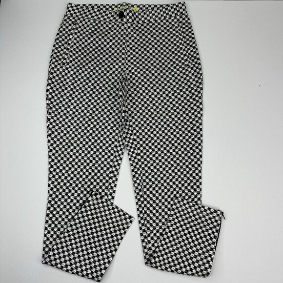 Betabrand Women's NWT White Catstooth Skinny-Leg Pencil Dress Yoga‎ Pant Small - Picture 1 of 15